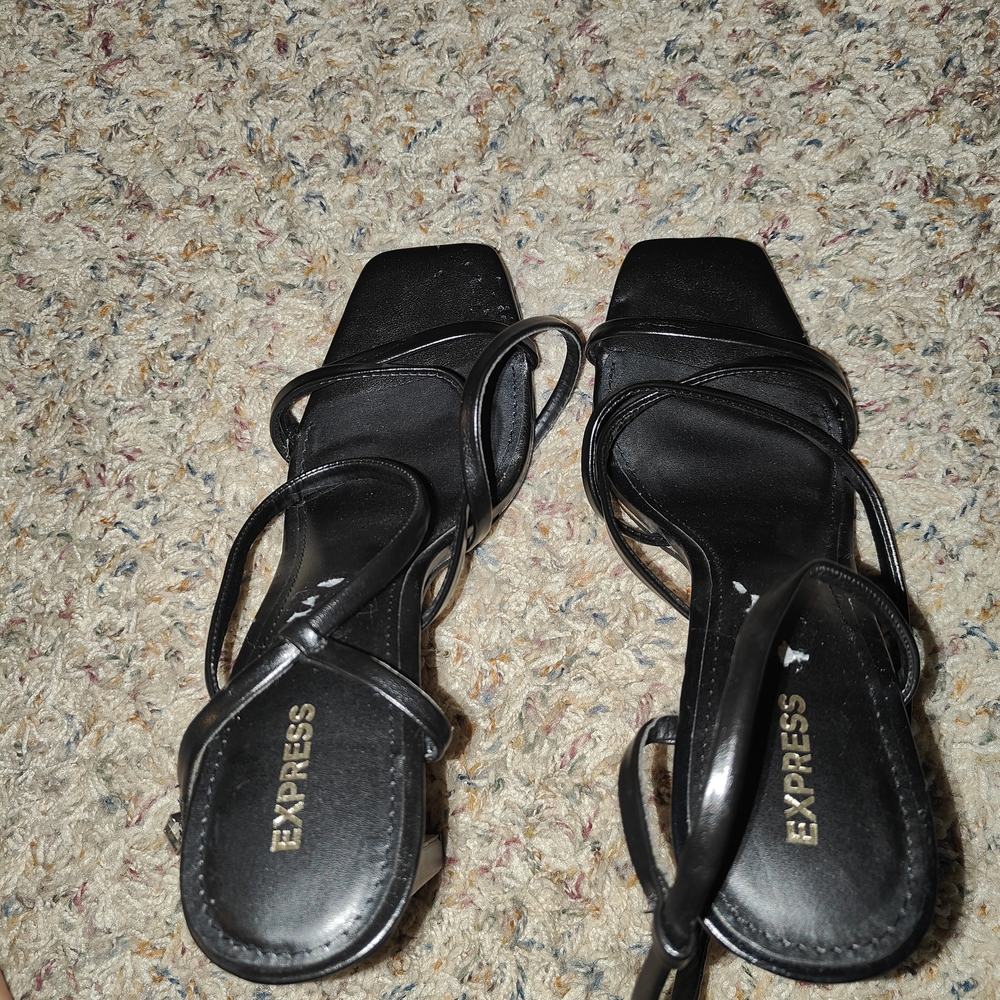 Express Elegant Black Strappy Heels